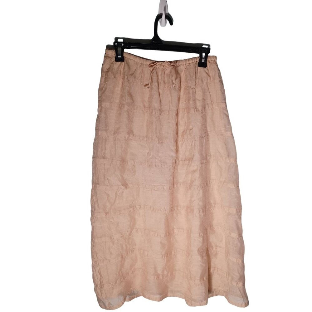 Susan Bristol Maxi Skirt Women Small Cream Tiered Cottagecore Festival Fairycore